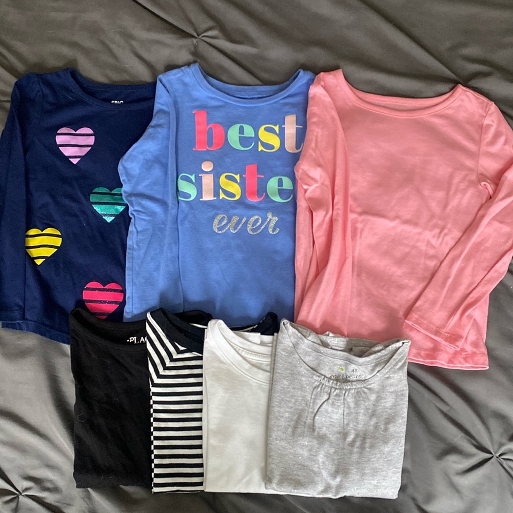 Girls size 4 long sleeve shirts bundle of 7